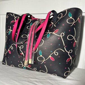 NWT | Kim Rogers | Reversible Tote | Pink | Christmas Lights